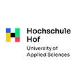 Logo Hochschule Hof: Buchstabe 'H' bestehend aus quadratischen Blöcken 
