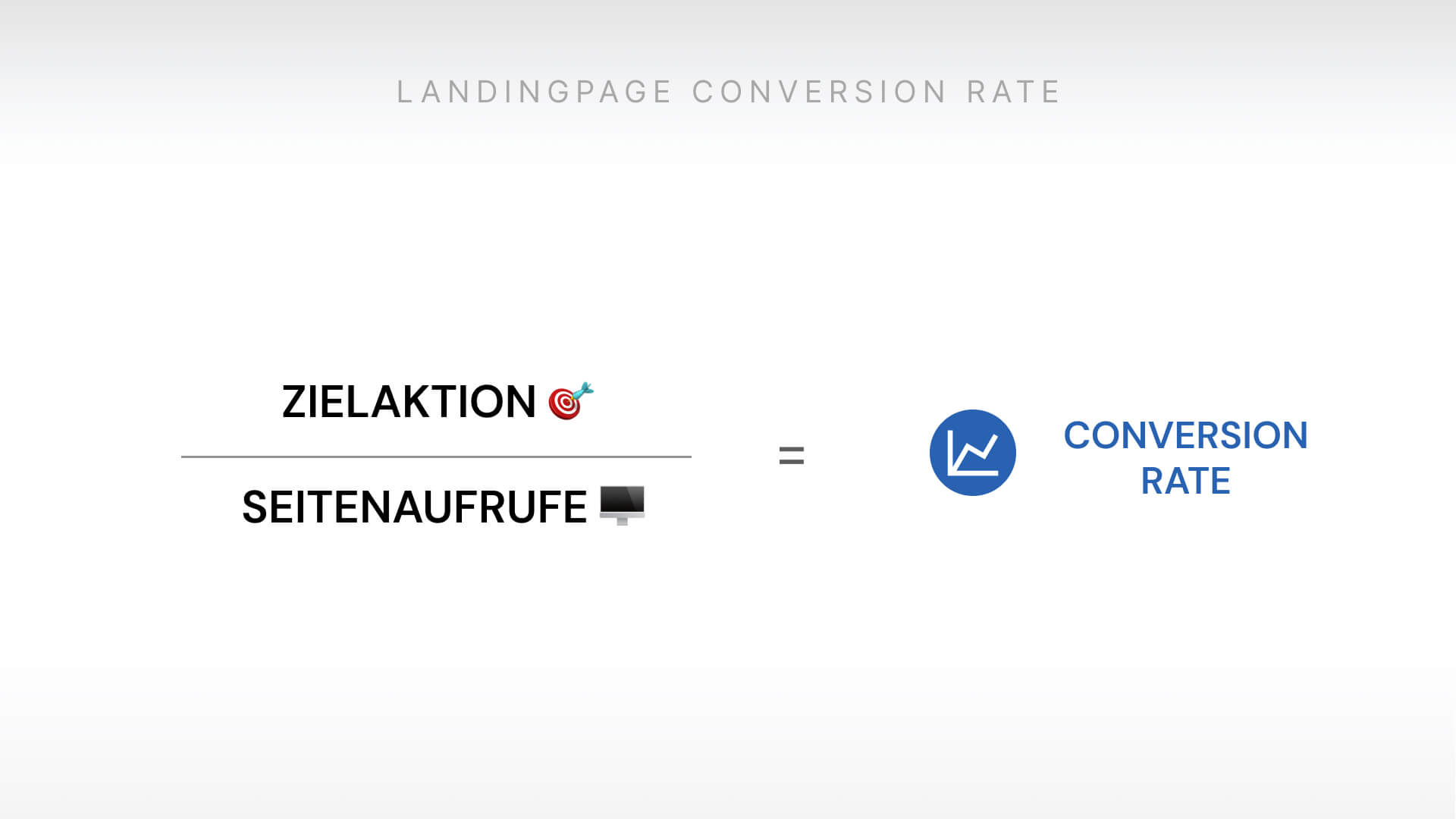 Berechnung: Anzahl Zielaktionen geteilt durch Seitenaufrufe ergibt die Conversion Rate