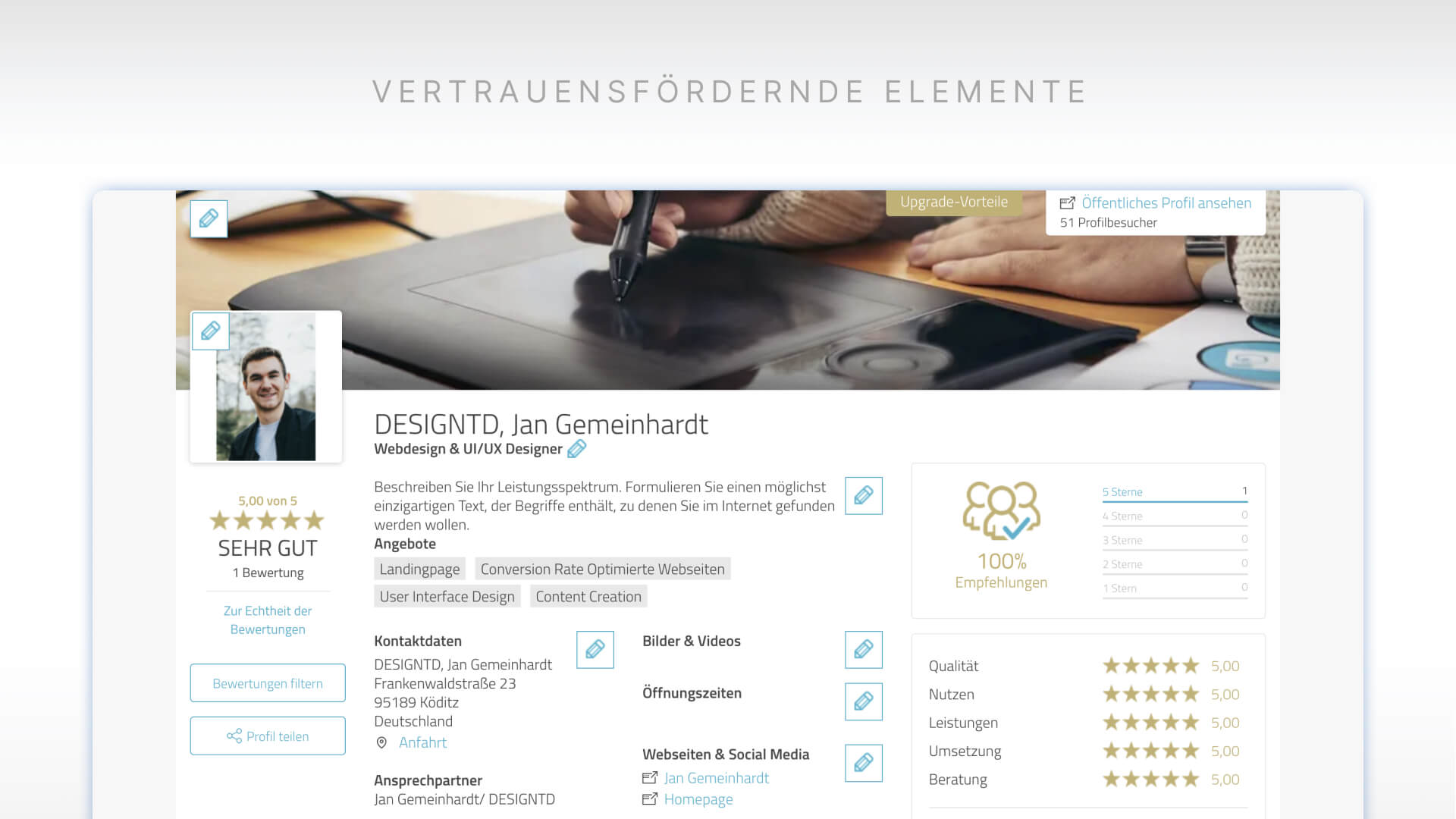 Wie du mit einem Proven Expert Profil und vertrauensfördernden Elementen mehr auf Landingpages überzeugen kannst