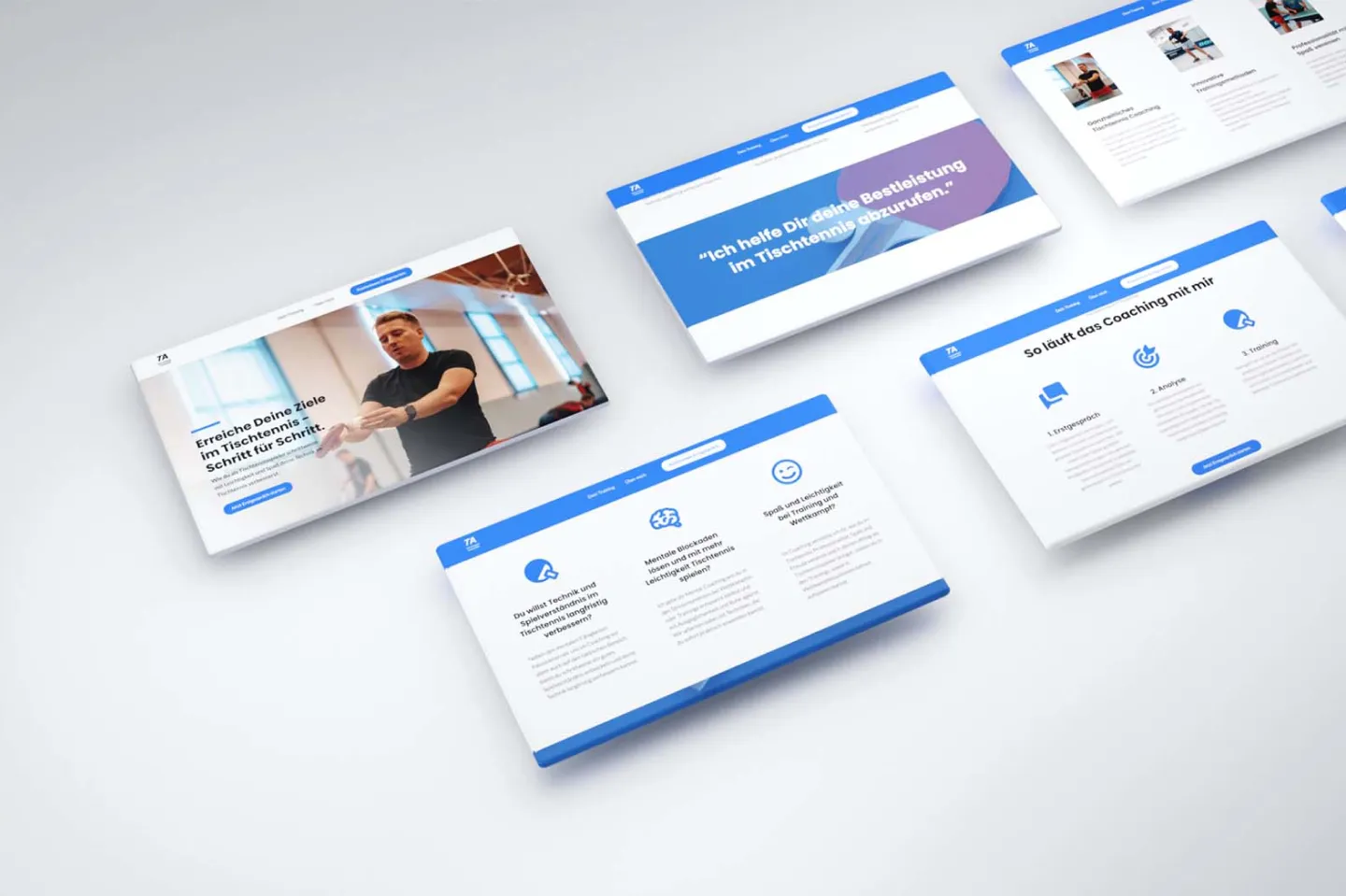 Webdesign Mockup of Tim Ackermann Tischtennis Coaching by Designated Design, Jan Gemeinhardt